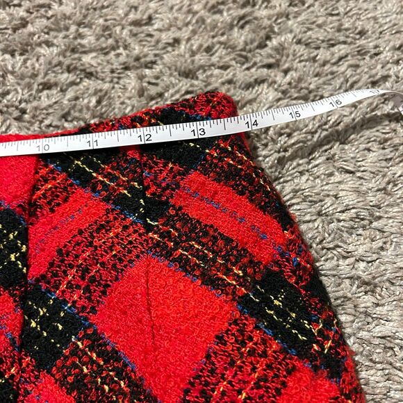New Wool Country Plaid Red Skirt Women’s Small - Picture 4 of 7